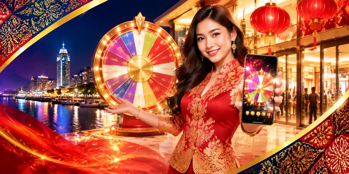 Permainan roulette dengan latar belakang batik Malaysia yang indah
